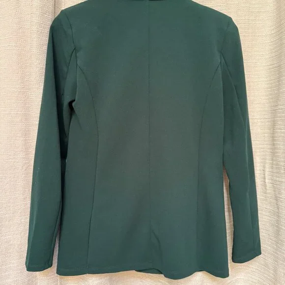 Forest Green Blazer Size M - Single Button Tailored Jacket with Notched Lapel - Picture 3 of 4